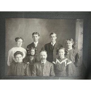 Mortician Vintage Framed Black and White Family Picture